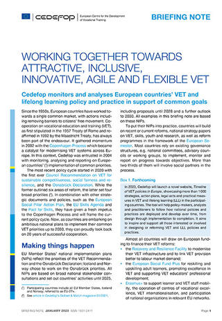 Cedefop press release - Ever closer European cooperation on VET