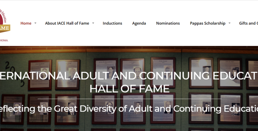 screenshot of the IACE Hall of Fame website
