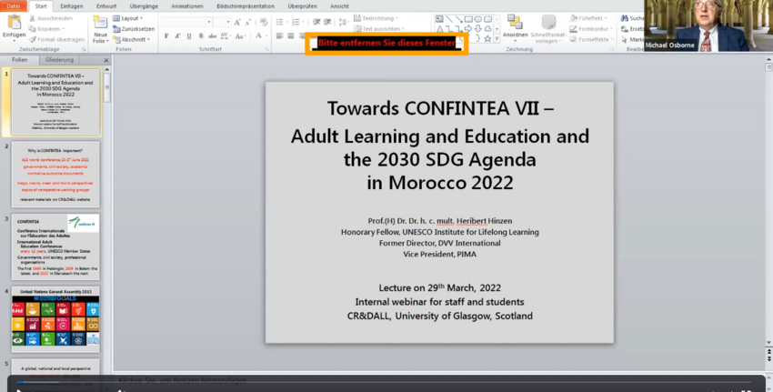 Towards CONFINTEA VII – Adult Learning and Education and the 2030 SDG Agenda in Morocco in 2022 - Report of a CR&DALL webinar on 29 March 2022