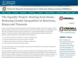 The Equality Project: Starting from Home - Reducing Gender Inequalities in Botswana, Kenya and Tanzania